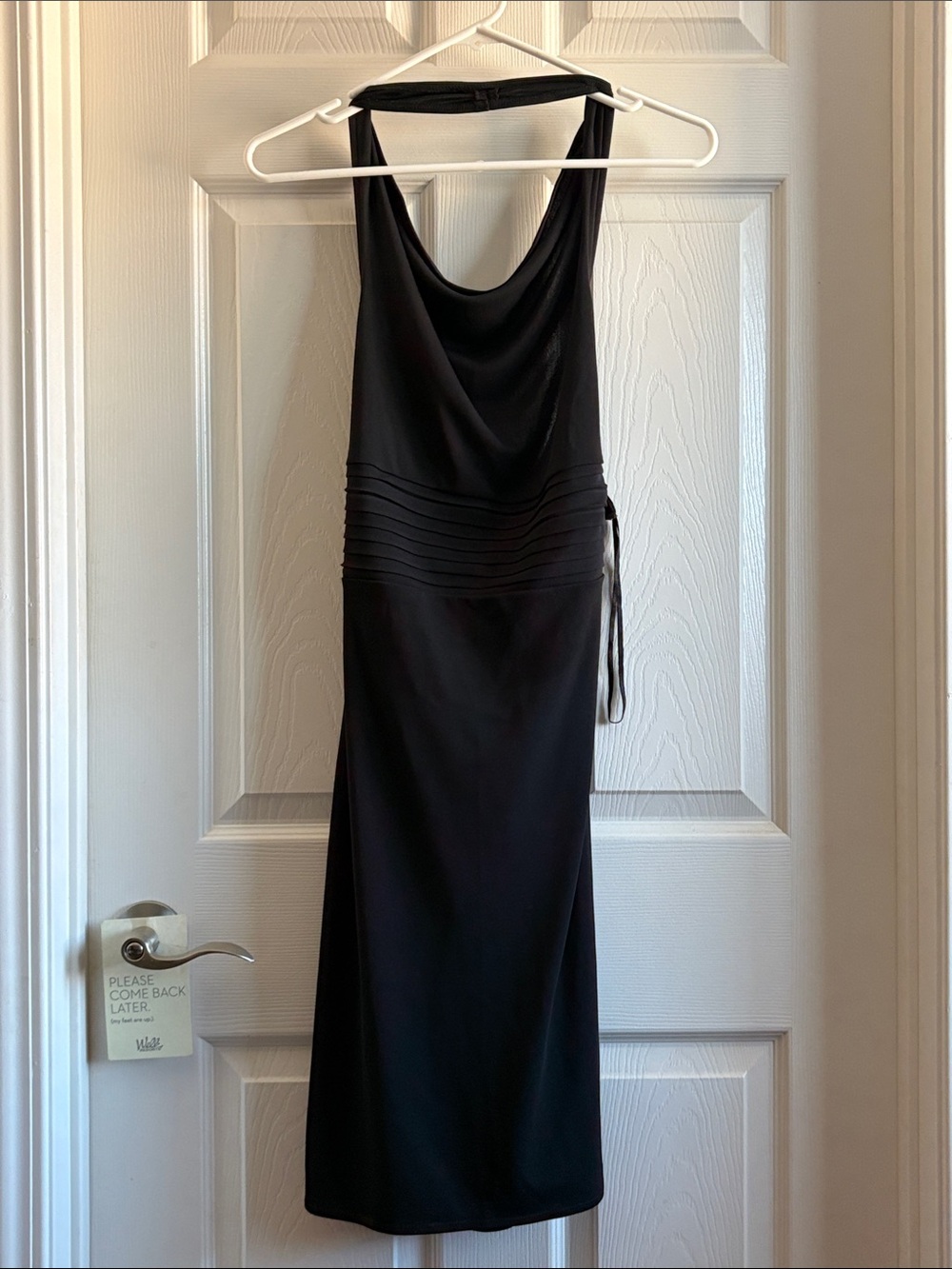 Kenneth Cole Black Backless Halter Evening Dress